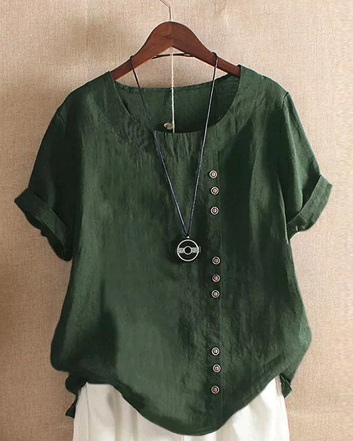 Mireya | Women’s Button Detail Top with Relaxed Form