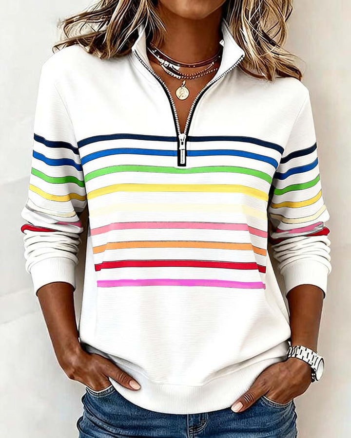 Waverly | Women’s Half-Zip Top featuring Decorative Stripe
