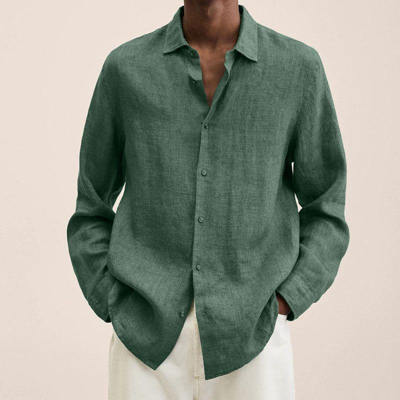Noah | Men’s Long Sleeve Shirt with Button Front and Relaxed Fit