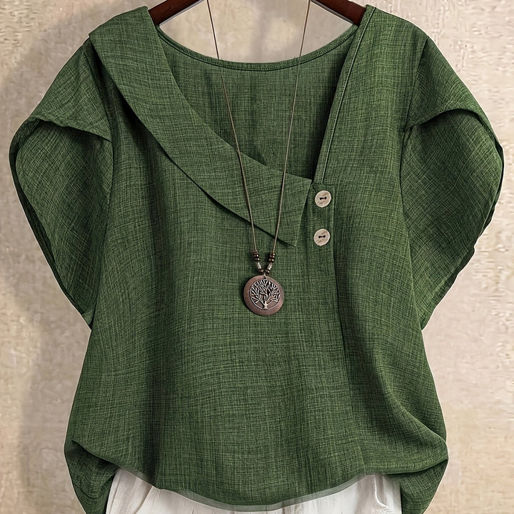 Anessa | Women’s Asymmetric Blouse with Draped Collar