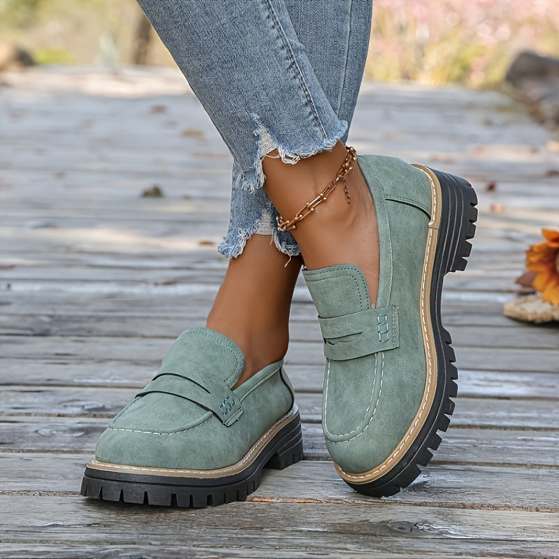 Torvique | Women’s Chunky Sole Loafers designed for simple visual appeal