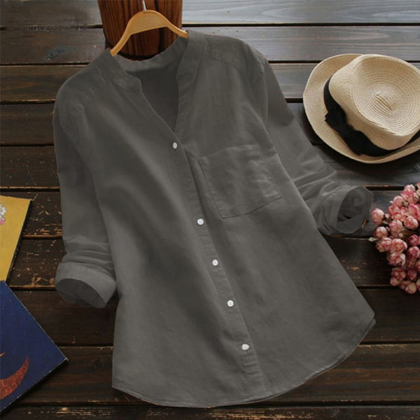 Lena | Women’s Long Sleeve Shirt with Button Front and Chest Pocket