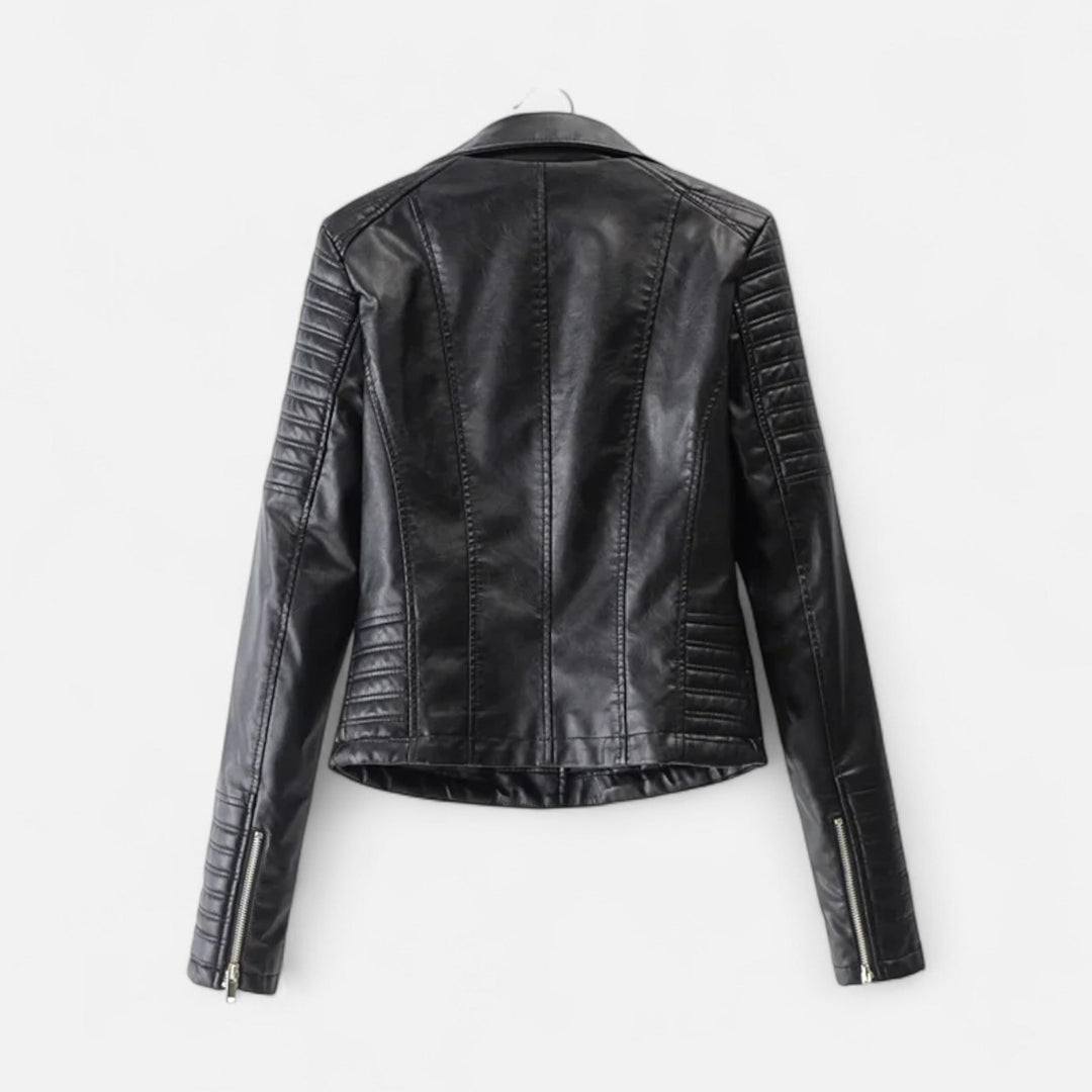 Kylara | Women’s Biker Jacket with zip detail