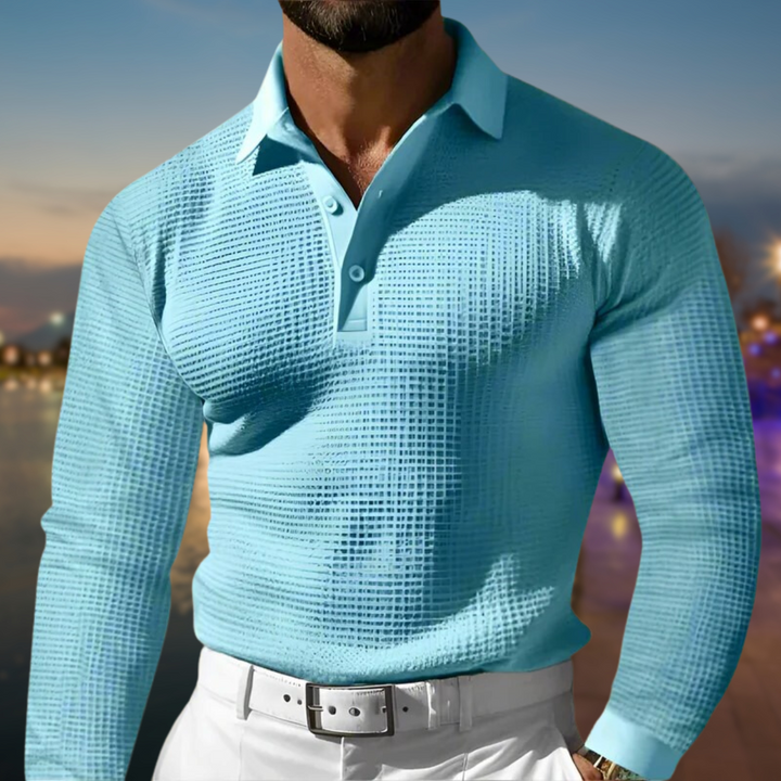 Cavero | Men’s Long Sleeve Polo in a sleek modern fit