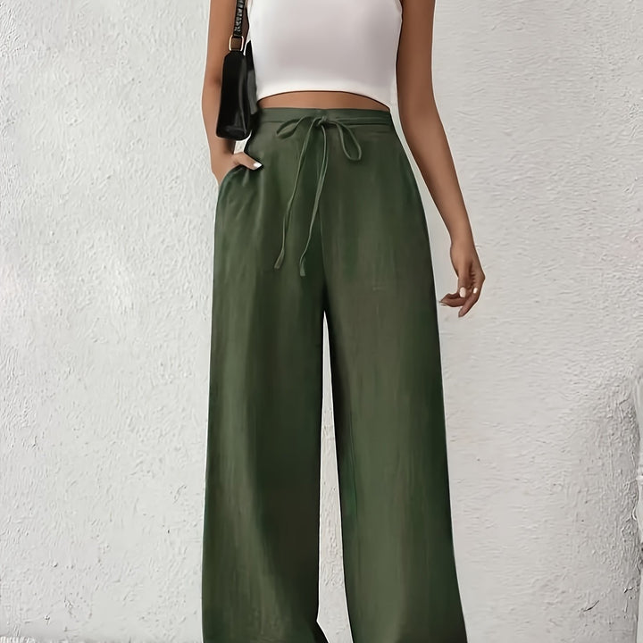Della | Women’s Wide-Leg Trousers with Drawstring Waist