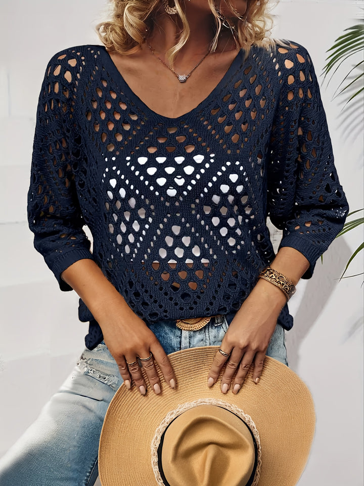 Lurea | Women’s Crochet Top featuring Openwork Detail