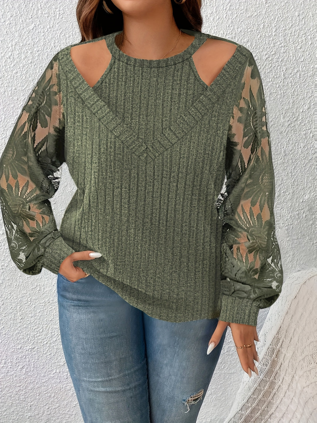 Noelle | Women’s Long Sleeve Top with Cut-Out Neckline Detail