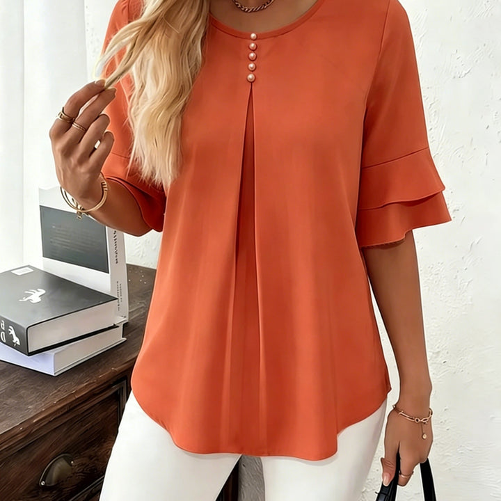 Zella | Women’s Blouse featuring Sleeve Overlay