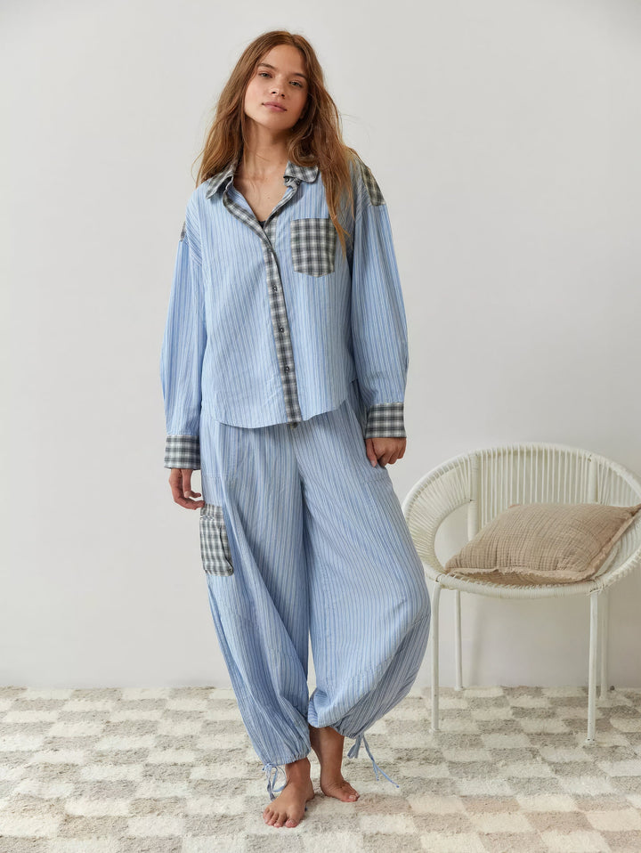 Vionelle | Women’s Pyjama Set with multi-tone panel layout