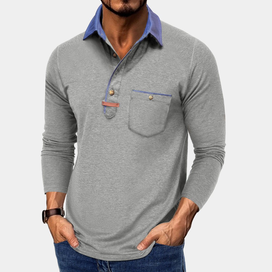Everford™ | Leonard – Long-Sleeved Polo with Details