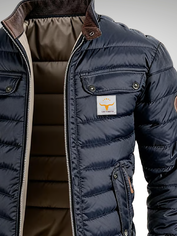 Torvex | Men’s Quilted Jacket with zip-up front and stand collar