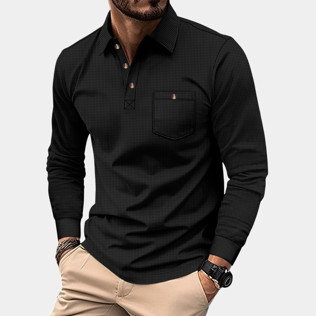 Everford™ | Colin – Long-Sleeved Polo with Chest Pocket