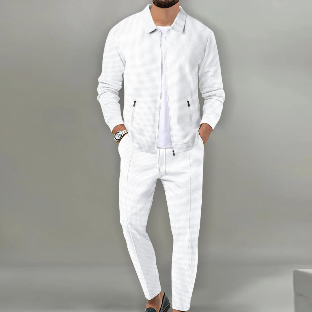 Elvoro | Men’s Two-Piece Set featuring zip jacket and tapered trousers