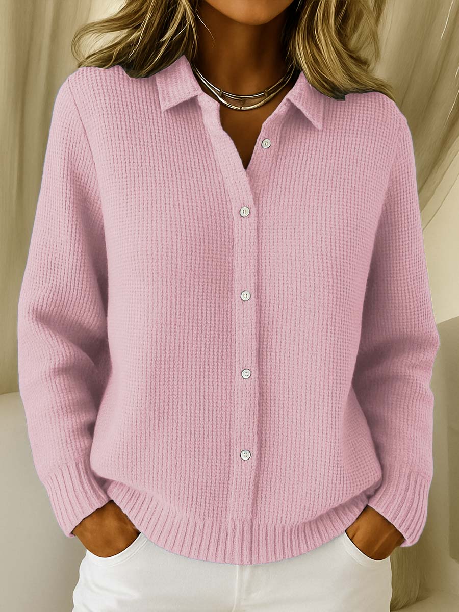 Calyven | Women’s Button-Up Shirt with collared neckline and textured coating