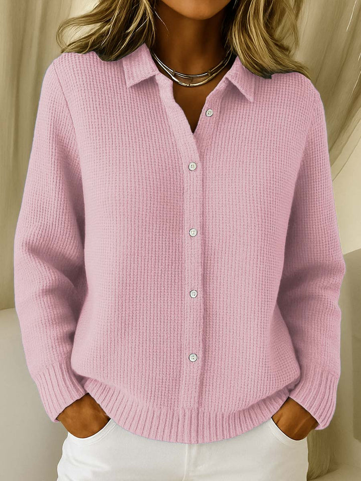 Calyven | Women’s Button-Up Shirt with collared neckline and textured coating