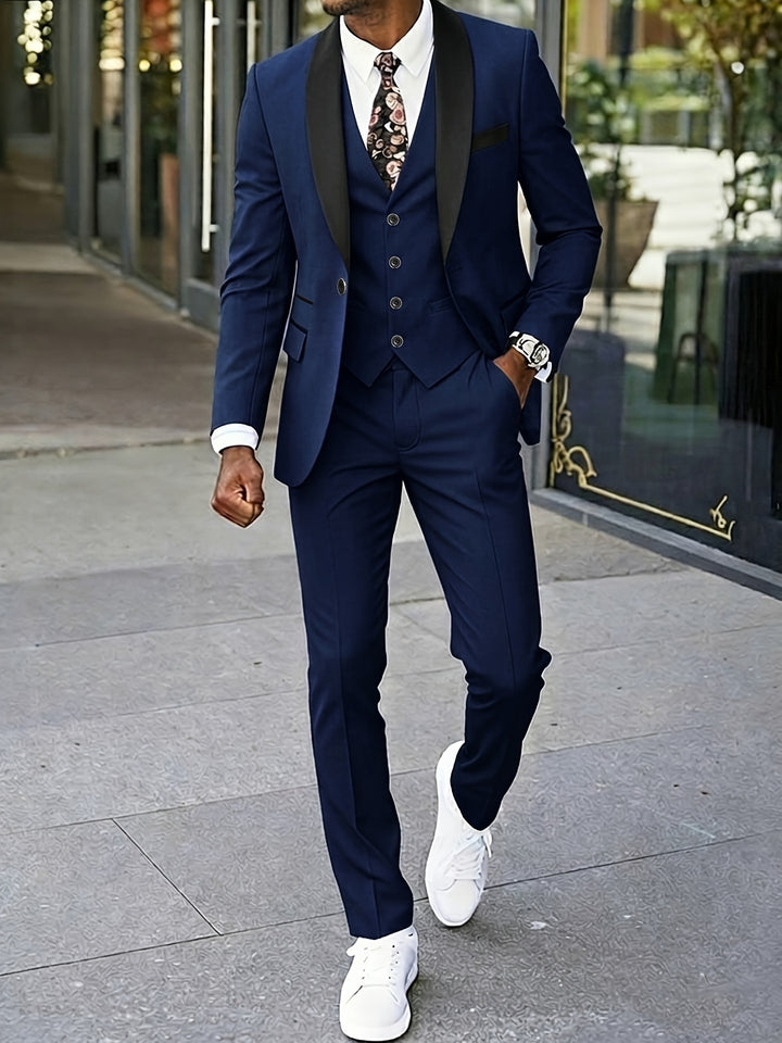 Caldris | Men’s Three-Piece Suit with tailored fit and modern smart style