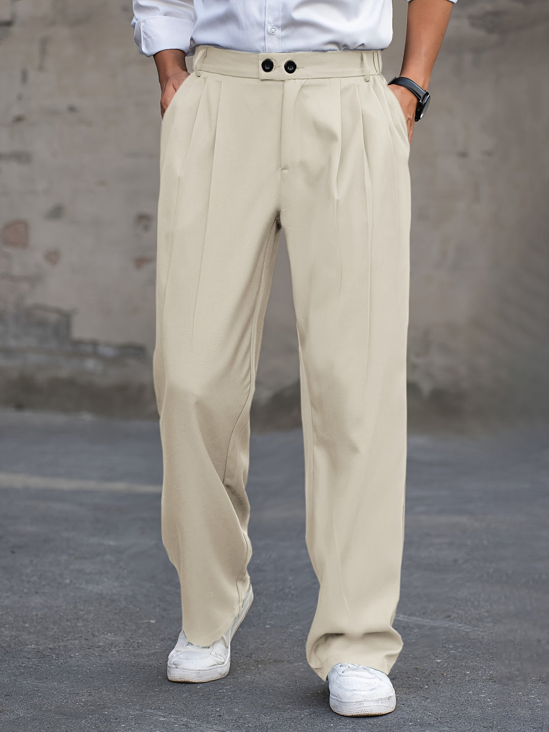 Torvian | Men’s Pleated Trousers with relaxed straight-leg fit