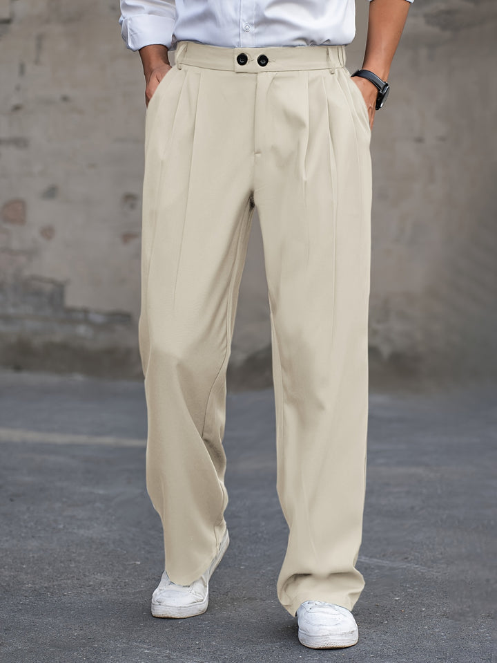 Torvian | Men’s Pleated Trousers with relaxed straight-leg fit