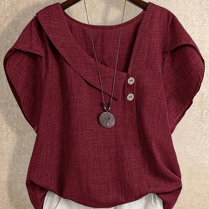 Anessa | Women’s Asymmetric Blouse with Draped Collar