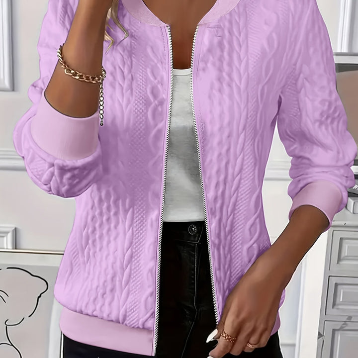 Xirella | Women’s Zip-Up Jacket with textured pattern and fitted shape