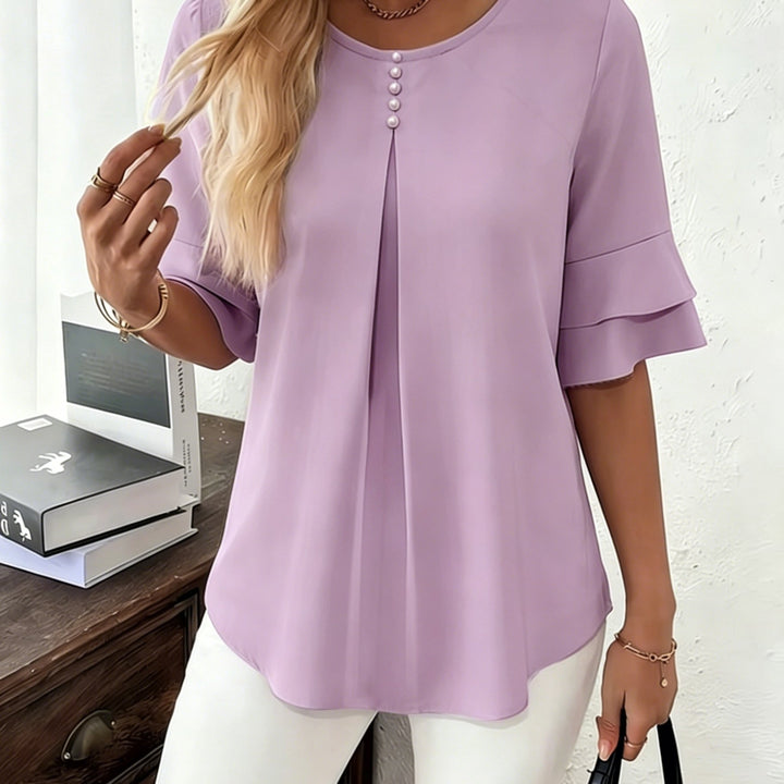 Zella | Women’s Blouse featuring Sleeve Overlay