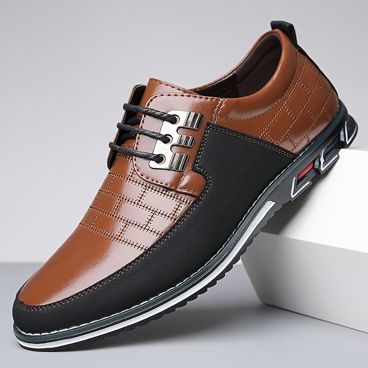 Zerion | Men’s Lace-Up Shoes with quilted panel design and sharp modern outline