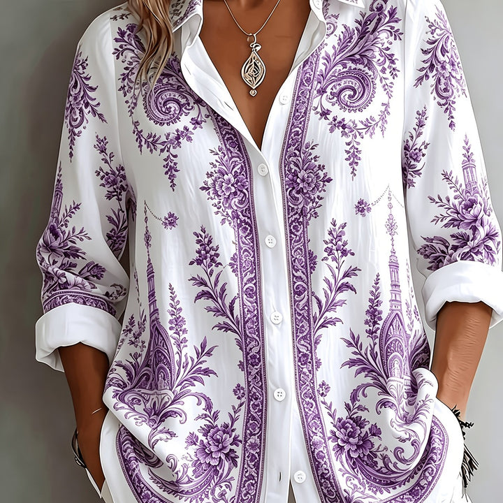 Isobel | Women’s Printed Shirt in a Relaxed Longline Shape