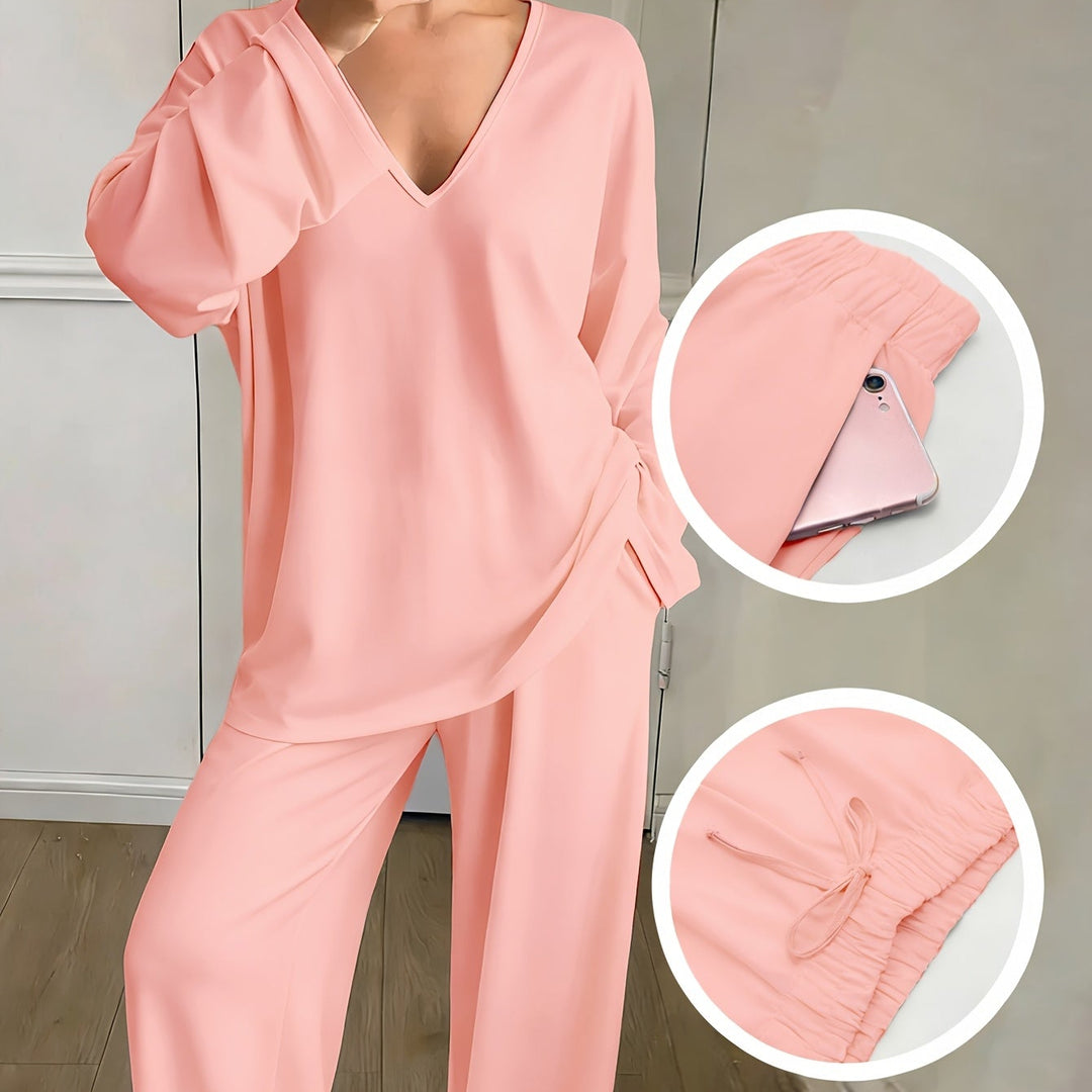 Nerisse | Women’s Two-Piece Lounge Set with relaxed wide-leg fit