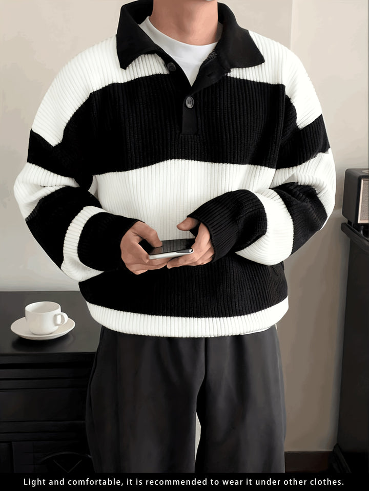Orvane | Men’s Colour Block Pullover with collared neckline