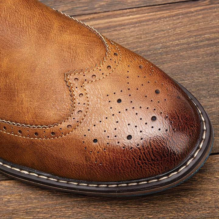 Eryndel | Men’s Classic Slip-on Boots with perforated toe styling concept