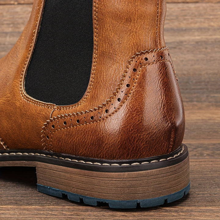 Eryndel | Men’s Classic Slip-on Boots with perforated toe styling concept