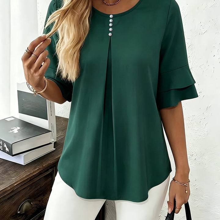 Zella | Women’s Blouse featuring Sleeve Overlay