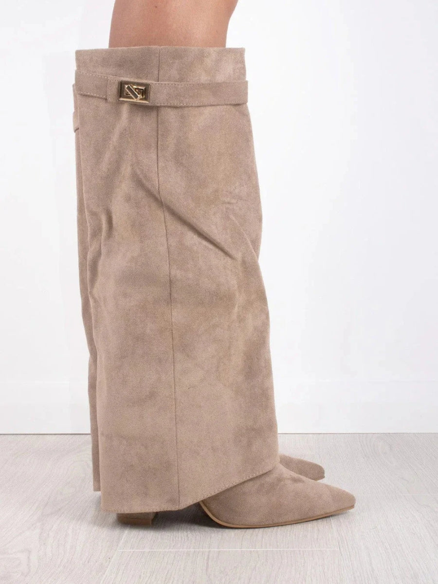 Camden | Women’s Tall Black Boots with Buckle Detail