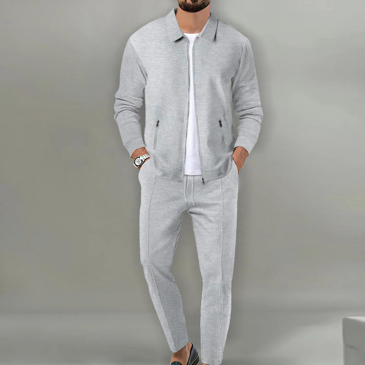 Elvoro | Men’s Two-Piece Set featuring zip jacket and tapered trousers