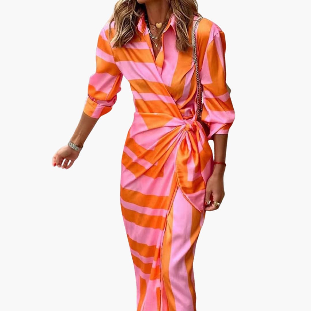 Paloma | Women’s Midi Dress featuring Twist Waist Detail