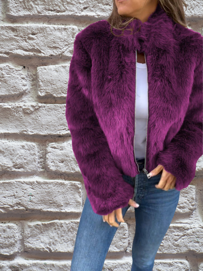 Zavelle | Women’s Cropped Jacket featuring a plush textured finish