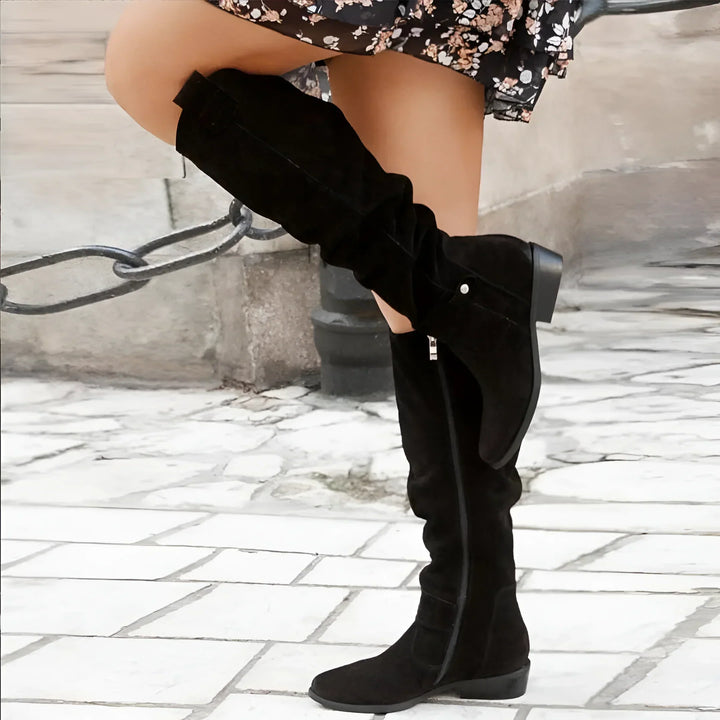 Elina | Women’s Knee High Boots with Soft Suede Look