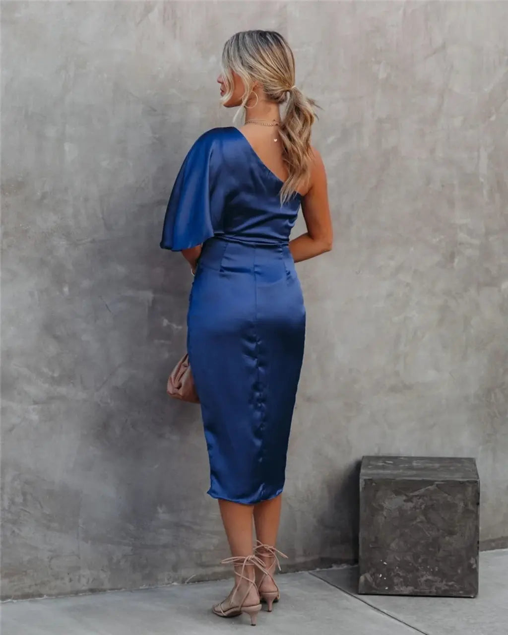 Elara | Women’s one shoulder dress with elegant drape