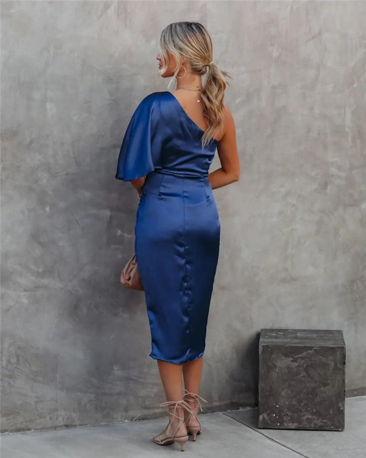Elara | Women’s one shoulder dress with elegant drape