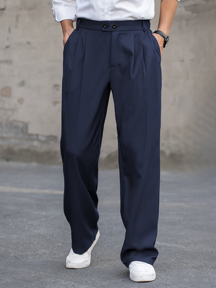 Torvian | Men’s Pleated Trousers with relaxed straight-leg fit