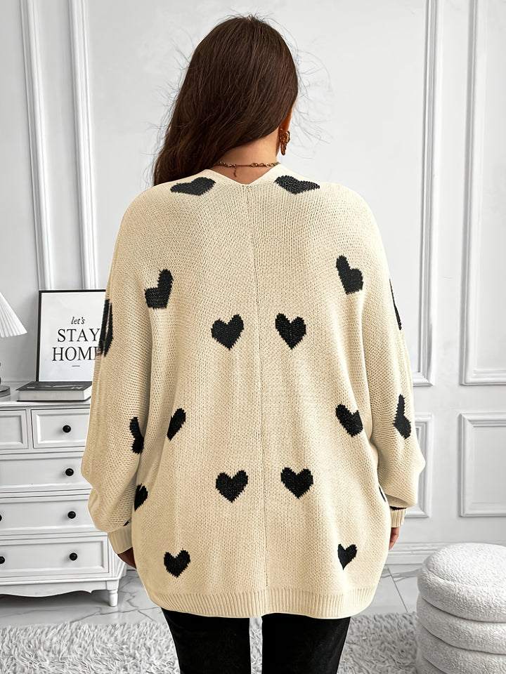 Valira | Women’s Heart Print Cardigan featuring an open front fashion trend