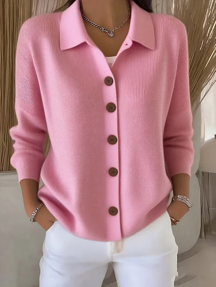 Elyndra | Women’s Closure-Front Top with tailored collar edge