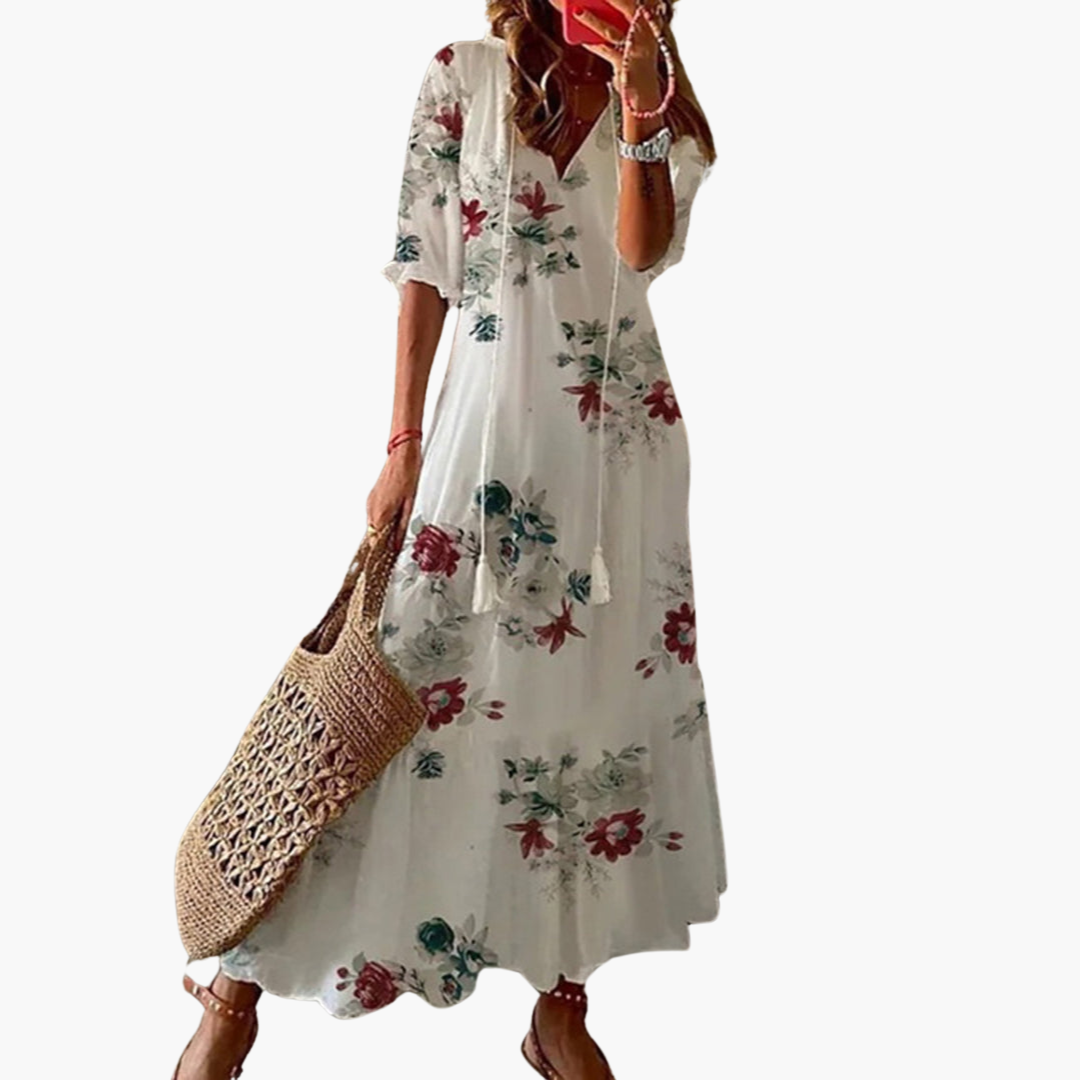 Oriana | Women’s Maxi Dress featuring Soft Detailed Tie