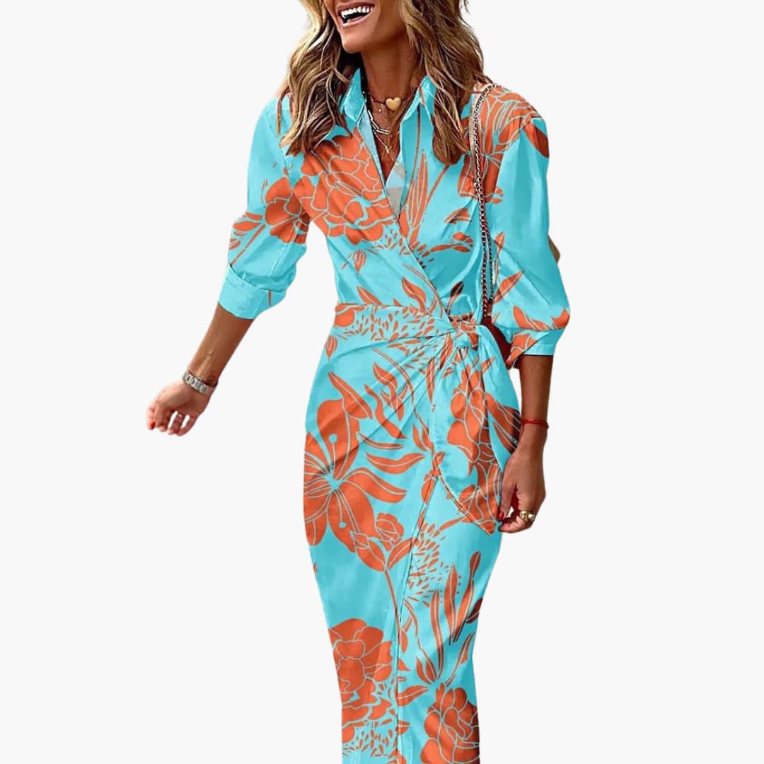 Paloma | Women’s Midi Dress featuring Twist Waist Detail