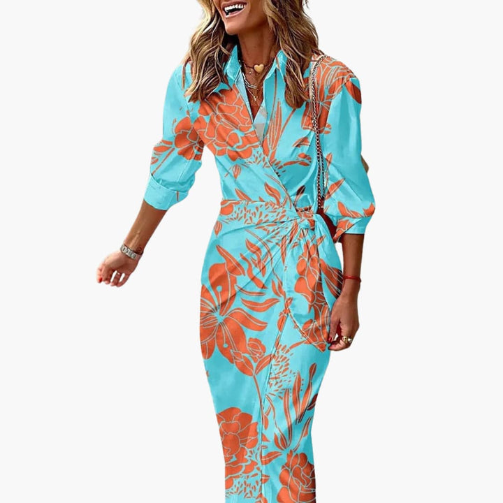 Paloma | Women’s Midi Dress featuring Twist Waist Detail