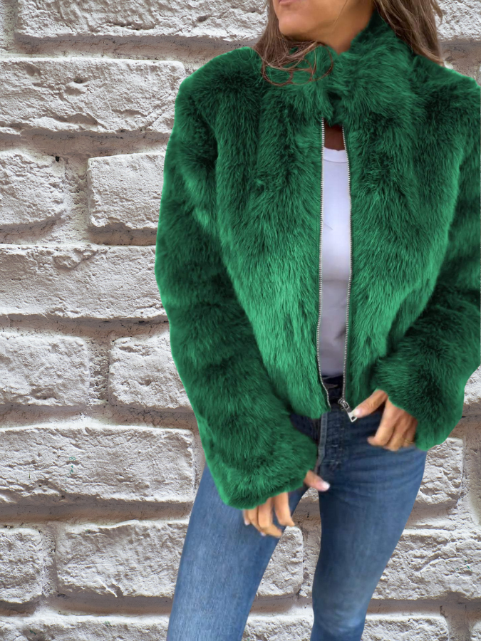 Zavelle | Women’s Cropped Jacket featuring a plush textured finish