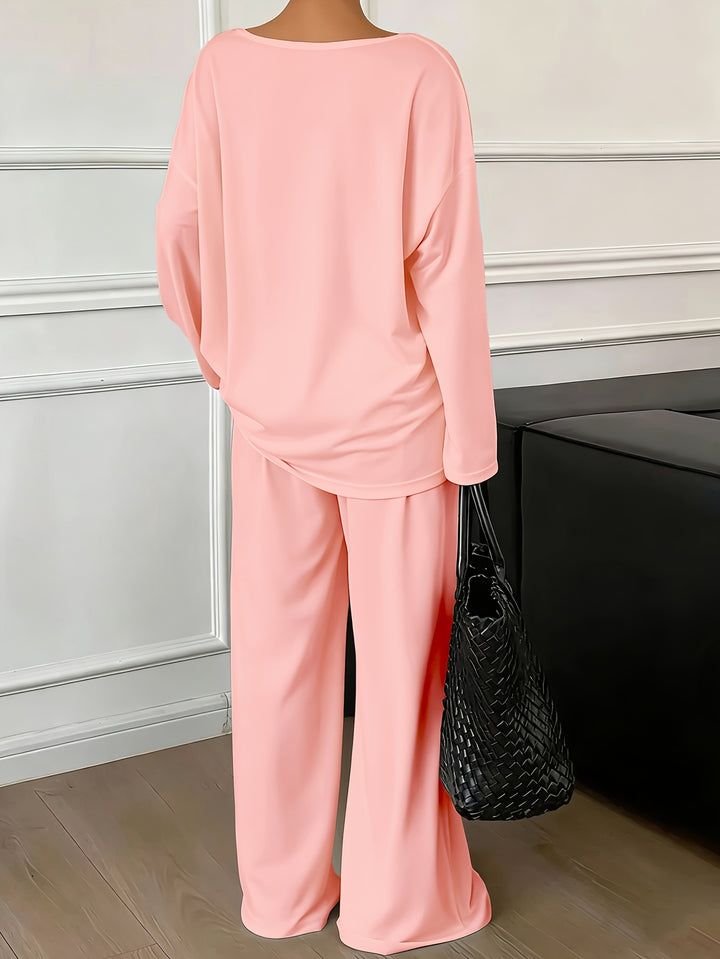Nerisse | Women’s Two-Piece Lounge Set with relaxed wide-leg fit