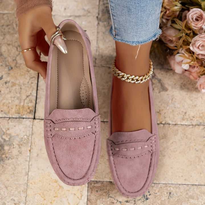 Orvessa | Women’s Slip-On Loafers with stitched detail and low-profile visual