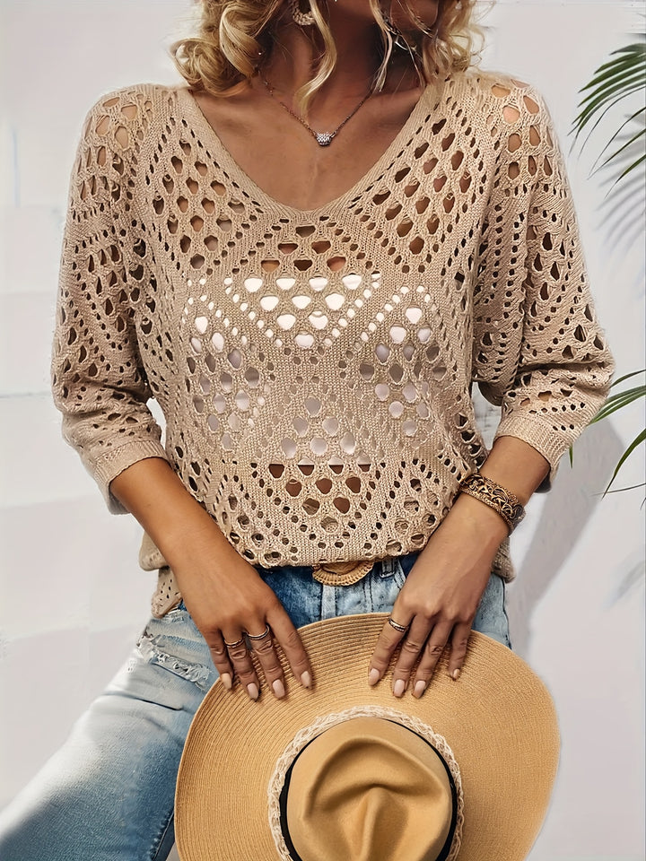 Lurea | Women’s Crochet Top featuring Openwork Detail