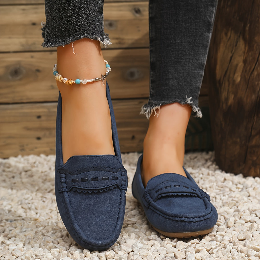 Orvessa | Women’s Slip-On Loafers with stitched detail and low-profile visual